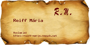 Reiff Mária névjegykártya